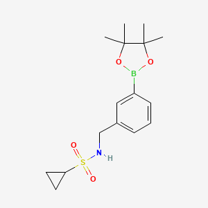 molecular formula C16H24BNO4S B13721849 N-(3-(4,4,5,5-tetramethyl-1,3,2-dioxaborolan-2-yl)benzyl)cyclopropanesulfonamide 
