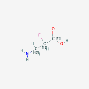 molecular formula C3H6FNO2 B13721907 (R)-alpha-Fluoro-beta-alanine-13C3 