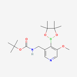 molecular formula C18H29BN2O5 B1372198 tert-Butyl (5-methoxy-4-(4,4,5,5-tetramethyl-1,3,2-dioxaborolan-2-yl)pyridin-3-yl)methylcarbamate CAS No. 1247726-98-2