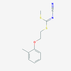 molecular formula C12H14N2OS2 B13721989 Methyl [2-(2-methylphenoxy)ethyl]-cyanocarbonimidodithioate 