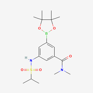 molecular formula C18H29BN2O5S B13721995 N,N-Dimethyl-3-(propane-2-sulfonylamino)-5-(4,4,5,5-tetramethyl-[1,3,2]dioxaborolan-2-yl)-benzamide 