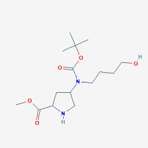 molecular formula C15H28N2O5 B13722001 Methyl 4-[Boc(4-hydroxybutyl)amino]pyrrolidine-2-carboxylate 