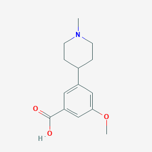 molecular formula C14H19NO3 B13722011 3-Methoxy-5-(1-methylpiperidin-4-yl)benzoic acid 