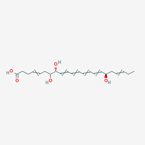 molecular formula C22H32O5 B13722032 (8R,17R)-7,8,17-Trihydroxydocosa-4,9,11,13,15,19-hexaenoic acid CAS No. 528583-91-7