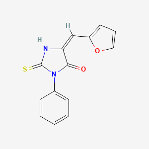 molecular formula C14H10N2O2S B13722055 (5E)-5-(2-furylmethylene)-2-mercapto-3-phenyl-3,5-dihydro-4H-imidazol-4-one 
