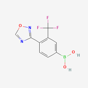 molecular formula C9H6BF3N2O3 B13722066 3-(Trifluoromethyl)-4-(1,2,4-oxadiazol-3-yl)phenylboronic acid 