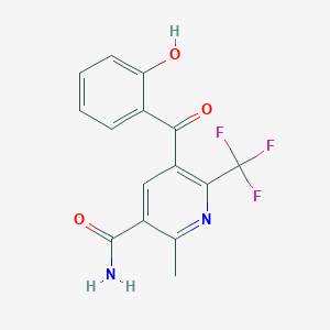 molecular formula C15H11F3N2O3 B13722076 5-Salicyloyl-2-methyl-6-(trifluoromethyl)nicotinamide 