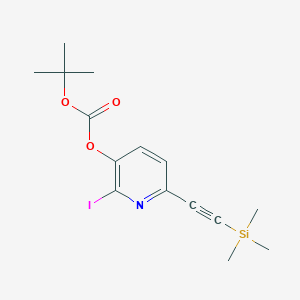 Tert-butyl 2-iodo-6-((trimethylsilyl)ethynyl)-pyridin-3-YL carbonate