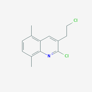 molecular formula C13H13Cl2N B13722082 2-Chloro-3-(2-chloroethyl)-5,8-dimethylquinoline CAS No. 73930-69-5