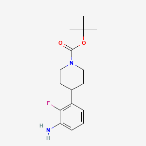 molecular formula C16H23FN2O2 B13722089 tert-Butyl 4-(3-amino-2-fluorophenyl)piperidine-1-carboxylate 
