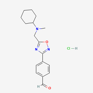 4-(5-{[Cyclohexyl(methyl)amino]methyl}-1,2,4-oxadiazol-3-yl)benzaldehyde hydrochloride