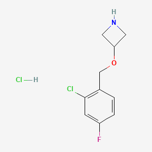 molecular formula C10H12Cl2FNO B1372216 3-[(2-Chloro-4-fluorobenzyl)oxy]azetidine hydrochloride CAS No. 1185298-51-4