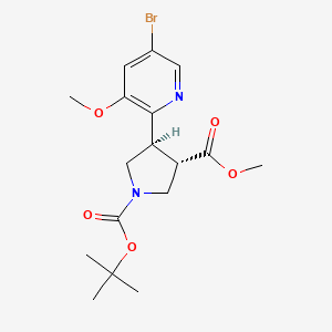 (trans-racemic)-1-tert-Butyl 3-methyl 4-(5-bromo-3-methoxypyridin-2-yl)pyrrolidine-1,3-dicarboxylate