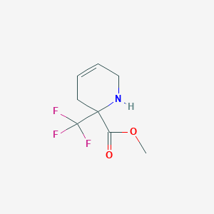 molecular formula C8H10F3NO2 B13722262 Methyl 2-(trifluoromethyl)-1,2,3,6-tetrahydropyridine-2-carboxylate 