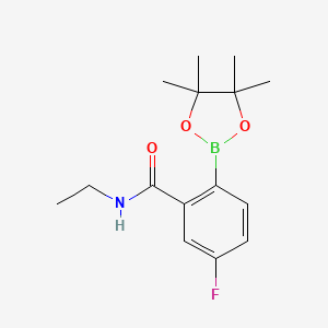 molecular formula C15H21BFNO3 B13722270 N-Ethyl-5-fluoro-2-(tetramethyl-1,3,2-dioxaborolan-2-yl)benzamide 