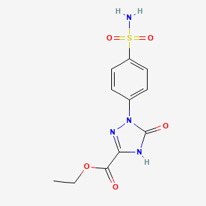 molecular formula C11H12N4O5S B13722288 Ethyl 2,5-dihydro-5-oxo-1-(4-sulfamoylphenyl)-1H-1,2,4-triazole-3-carboxylate 