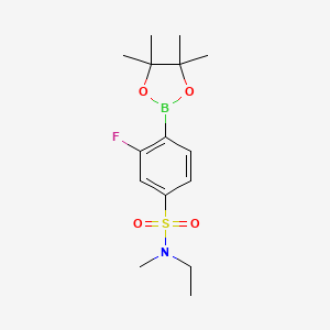 molecular formula C15H23BFNO4S B13722367 N-Ethyl-3-fluoro-N-methyl-4-(4,4,5,5-tetramethyl-[1,3,2]dioxaborolan-2-yl)-benzenesulfonamide 