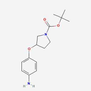 molecular formula C15H22N2O3 B1372241 tert-Butyl 3-(4-aminophenoxy)pyrrolidine-1-carboxylate CAS No. 862874-75-7