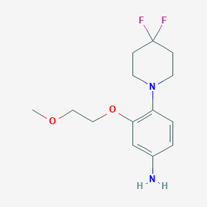 molecular formula C14H20F2N2O2 B13722410 4-(4,4-Difluoropiperidin-1-yl)-3-(2-methoxyethoxy)aniline 