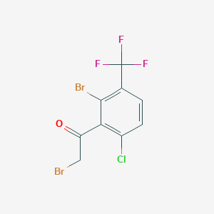 molecular formula C9H4Br2ClF3O B13722414 2'-Bromo-6'-chloro-3'-(trifluoromethyl)phenacyl bromide 