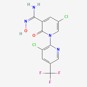 molecular formula C12H7Cl2F3N4O2 B13722420 3',5-dichloro-N-hydroxy-2-oxo-5'-(trifluoromethyl)-2H-[1,2'-bipyridine]-3-carboximidamide 