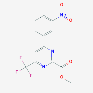 molecular formula C13H8F3N3O4 B13722457 Methyl 4-(3-nitrophenyl)-6-(trifluoromethyl)pyrimidine-2-carboxylate 