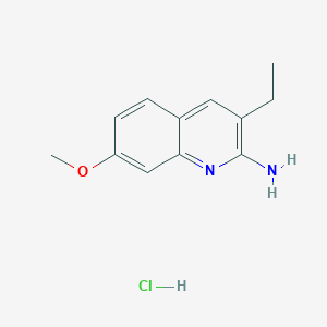 molecular formula C12H15ClN2O B13722468 2-Amino-3-ethyl-7-methoxyquinoline hydrochloride CAS No. 1171009-26-9