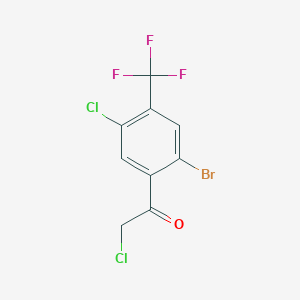 molecular formula C9H4BrCl2F3O B13722492 2'-Bromo-5'-chloro-4'-(trifluoromethyl)phenacyl chloride 