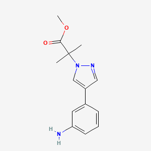 molecular formula C14H17N3O2 B13722515 Methyl 2-(4-(3-aminophenyl)-1H-pyrazol-1-yl)-2-methylpropanoate 