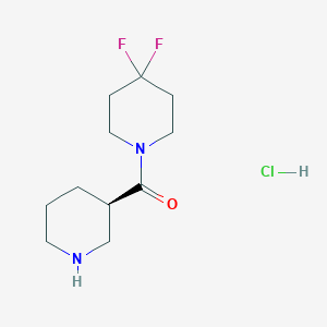 molecular formula C11H19ClF2N2O B13722529 (R)-(4,4-difluoropiperidin-1-yl)(piperidin-3-yl)methanone hydrochloride 