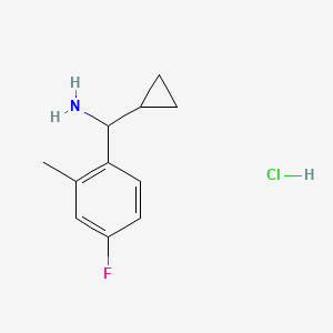 molecular formula C11H15ClFN B13722542 Cyclopropyl(4-fluoro-2-methylphenyl)methanamine hydrochloride 