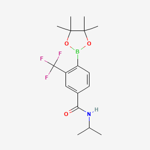 molecular formula C17H23BF3NO3 B13722548 N-Isopropyl-4-(4,4,5,5-tetramethyl-[1,3,2]dioxaborolan-2-yl)-3-trifluoromethyl-benzamide 