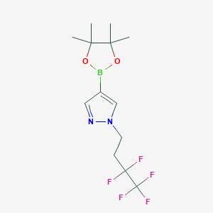 molecular formula C13H18BF5N2O2 B13722586 1-(3,3,4,4,4-Pentafluoro-butyl)-4-(4,4,5,5-tetramethyl-[1,3,2]dioxaborolan-2-yl)-1H-pyrazole 