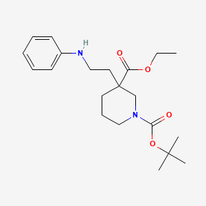 molecular formula C21H32N2O4 B13722592 Ethyl 1-Boc-3-[2-(phenylamino)ethyl]piperidine-3-carboxylate 