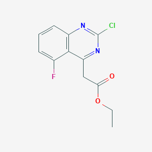 molecular formula C12H10ClFN2O2 B13722636 Ethyl 2-Chloro-5-fluoroquinazoline-4-acetate 
