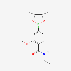 molecular formula C16H24BNO4 B13722684 N-Ethyl-2-methoxy-4-(tetramethyl-1,3,2-dioxaborolan-2-yl)benzamide 