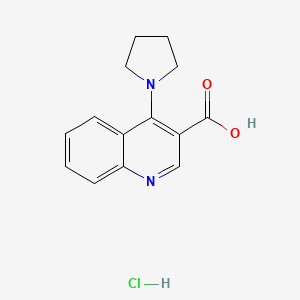 molecular formula C14H15ClN2O2 B1372270 4-(Pyrrolidin-1-yl)quinoline-3-carboxylic acid hydrochloride CAS No. 1172884-04-6