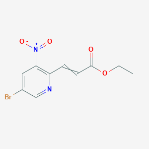 molecular formula C10H9BrN2O4 B13722776 Ethyl 3-(5-Bromo-3-nitro-2-pyridyl)acrylate 