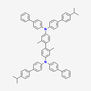 molecular formula C68H60N2 B13722791 3-methyl-4-[2-methyl-4-(4-phenyl-N-[4-(4-propan-2-ylphenyl)phenyl]anilino)phenyl]-N-(4-phenylphenyl)-N-[4-(4-propan-2-ylphenyl)phenyl]aniline 