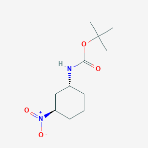 molecular formula C11H20N2O4 B13722813 trans-(3-Nitrocyclohexyl)-carbamic acid tert-butyl ester 