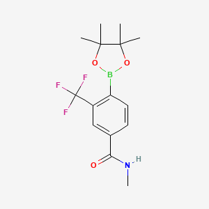 molecular formula C15H19BF3NO3 B13722992 N-Methyl-4-(4,4,5,5-tetramethyl-[1,3,2]dioxaborolan-2-yl)-3-trifluoromethylbenzamide 