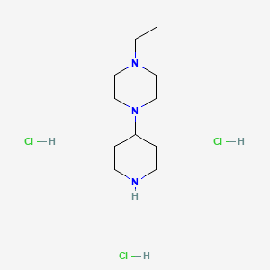 molecular formula C11H26Cl3N3 B1372300 1-Ethyl-4-(piperidin-4-yl)piperazine trihydrochloride CAS No. 1181457-79-3
