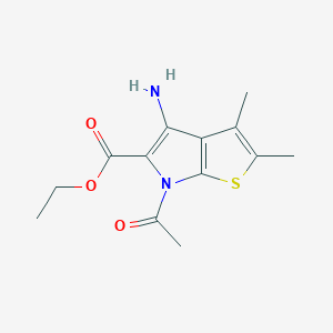molecular formula C13H16N2O3S B13723048 Ethyl 6-Acetyl-4-amino-2,3-dimethyl-6H-thieno[2,3-b]pyrrole-5-carboxylate 
