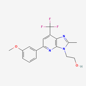 molecular formula C17H16F3N3O2 B13723056 2-(5-(3-Methoxyphenyl)-2-methyl-7-trifluoromethyl-3H-imidazo-[4,5-b]-pyridin-3-yl)ethanol CAS No. 1820707-99-0