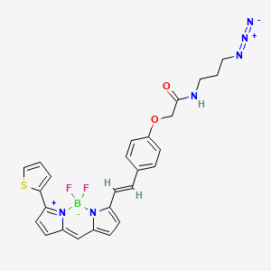 molecular formula C26H23BF2N6O2S B13723081 N-(3-azidopropyl)-2-[4-[(E)-2-(2,2-difluoro-12-thiophen-2-yl-3-aza-1-azonia-2-boranuidatricyclo[7.3.0.03,7]dodeca-1(12),4,6,8,10-pentaen-4-yl)ethenyl]phenoxy]acetamide 