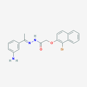 molecular formula C20H18BrN3O2 B13723126 N'-[(1E)-1-(3-aminophenyl)ethylidene]-2-[(1-bromonaphthalen-2-yl)oxy]acetohydrazide 