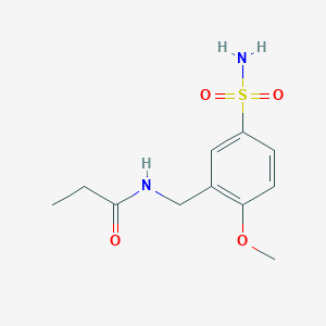 molecular formula C11H16N2O4S B1372313 N-[(2-methoxy-5-sulfamoylphenyl)methyl]propanamide CAS No. 1094429-54-5