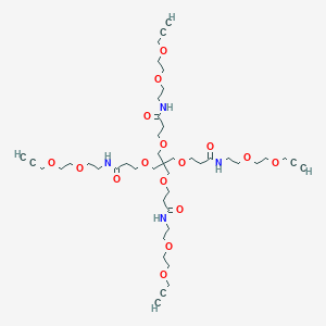 molecular formula C45H72N4O16 B13723169 Tetra(3-methoxy-N-(PEG2-prop-2-ynyl)propanamide) Methane 