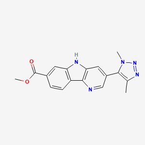 molecular formula C17H15N5O2 B13723173 methyl 3-(1,4-dimethyl-1H-1,2,3-triazol-5-yl)-5H-pyrido[3,2-b]indole-7-carboxylate 