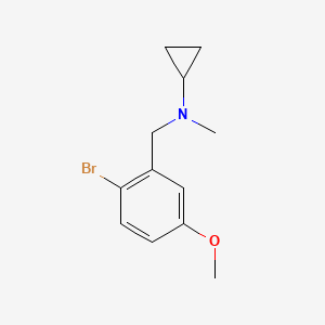 molecular formula C12H16BrNO B13723189 N-[(2-bromo-5-methoxyphenyl)methyl]-N-methylcyclopropanamine 